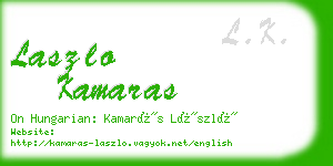 laszlo kamaras business card